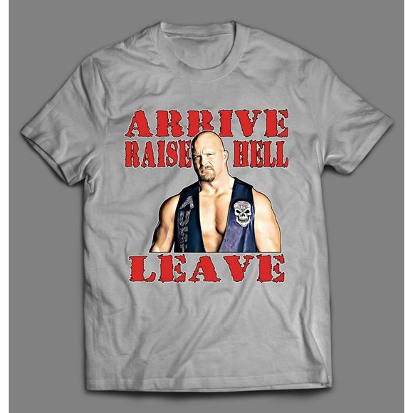ARRIVE RAISE HELL LEAVE STONE STUNNER QUALITY TEE - Picture 2 of 2